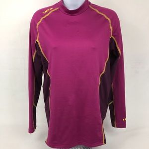 Oxylane Purple Base Layer Sz S Mock Long Sleeve